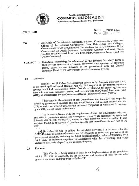 COA Circular No. 2018.